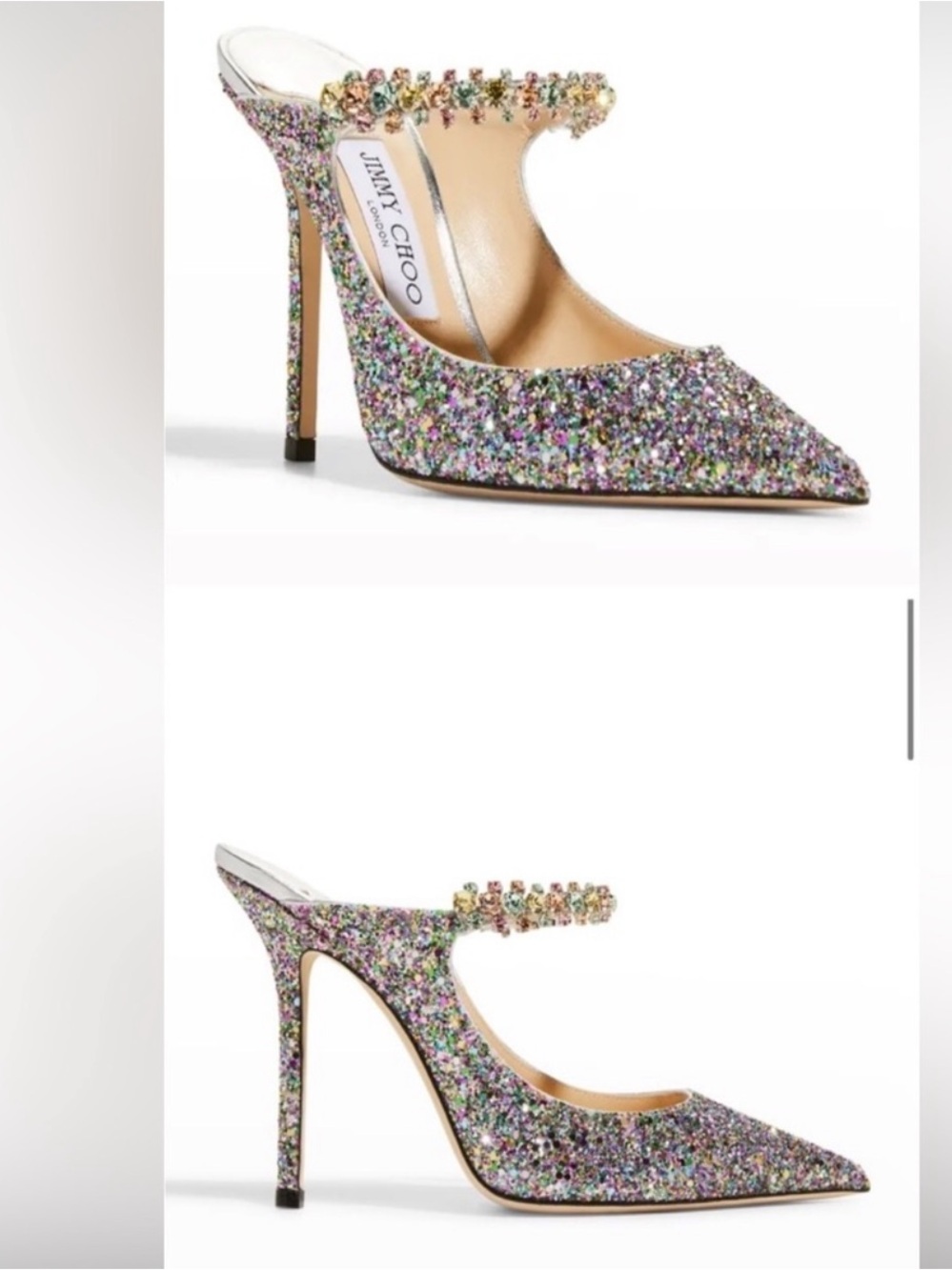 Jimmy Choo Bing Confetti Crystal Pump Heels, size 37
